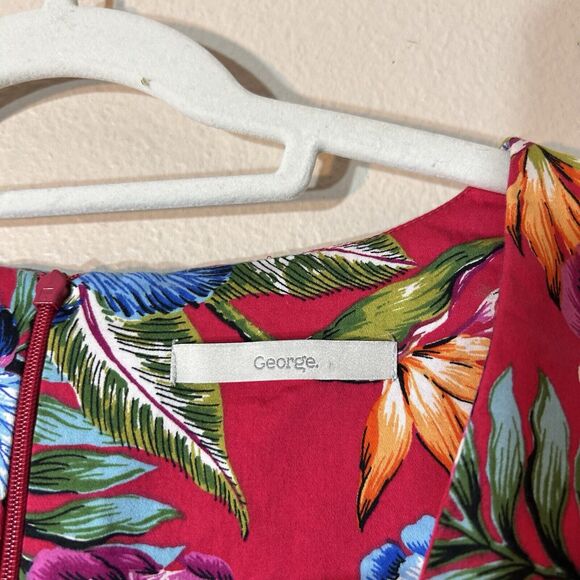 George Dress European Designer Hawaiian Tropical Vacation Mod Mini Preppy US 8 - Picture 4 of 9